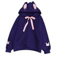thumbnail image 7 of Tunics for Leggings Fall Loose Fit Hooded Long Sleeve Dolman Cold Shoulder Hoody Graphic Hoodie Cotton Hoodies (Purple,XXL), 7 of 7