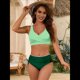 thumbnail image 5 of Conjuntos de Bikini para Mujer, Traje de Baño de Dos Piezas con Escote en V y Cintura Alta, con Costuras de Concha. Verde XL, 5 of 7