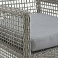 thumbnail image 3 of Pemberly Row Outdoor Patio Wicker Rattan Dining Armchair in Gray (Set of 2), 3 of 6