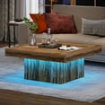 thumbnail image 4 of Tribesigns Coffee Table Square LED Coffee Table Engineered Wood Low Coffee Table for Living Room, 4 of 6