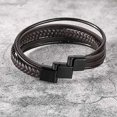 thumbnail image 4 of Pulsera de Cuero trenzado multicapa para Hombre con Cierre magnético Brillar, 4 of 5