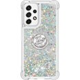thumbnail image 5 of for Samsung Galaxy A53 5G Glitter Case with Ring Holder, Bling Sparkle Floating Liquid Soft TPU Cushion Fashion Girly Women Girls Clear Case Cover for Samsung Galaxy A53 5G  Silver, 5 of 14