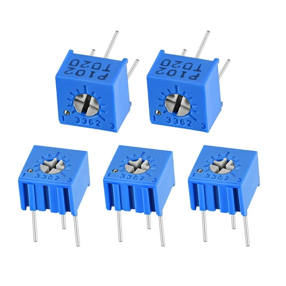 Uxcell 3362 Trimmer Potentiometer 1K Ohm Top Adjustment Variable Resistors 5pack