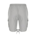 thumbnail image 4 of Men's Quick Dry Cargo Shorts Summer Casual Beach Swim Trunks with Pockets Drawstring Elastic Waist Athletic Swimming Board Shorts S-3XL, 4 of 9