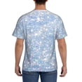 thumbnail image 3 of Qekee White Bule Glitter Classic Fit T-Shirt Men's Shirt Men's Tight Short Sleeves for Exercise, Running, Mountaineering - White Bule Glitter, 3 of 9