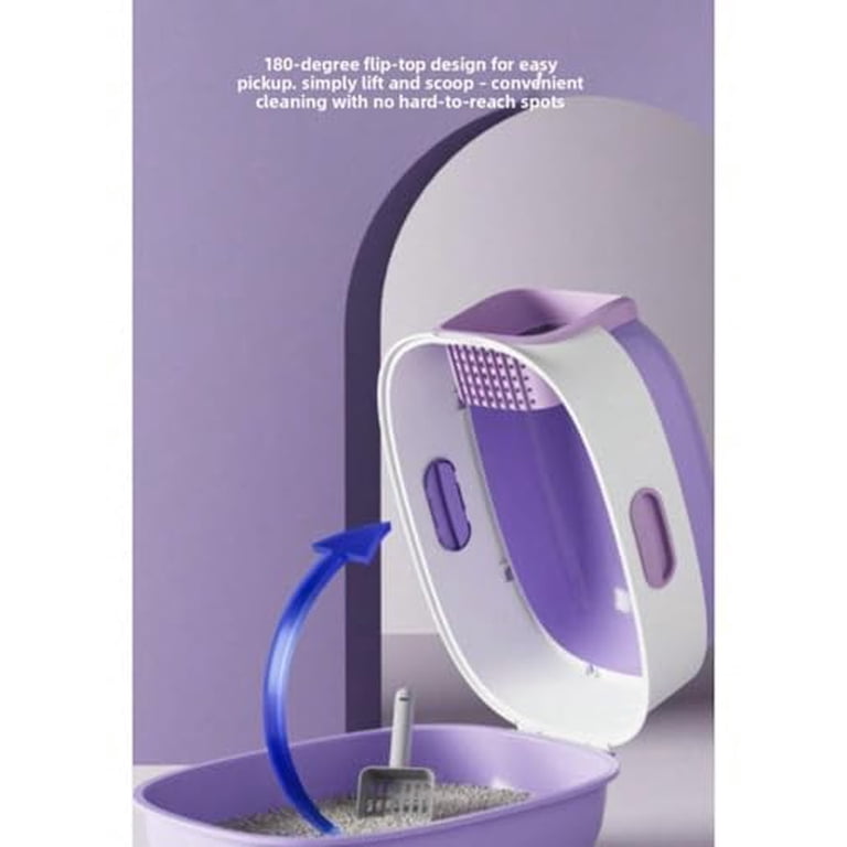 Enclosed Cat Litter Box with Lid and Scoop photo 6