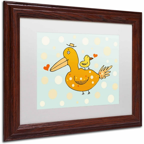 Carla Martell 'Bird and Baby' Matted Framed Art