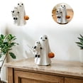 thumbnail image 2 of Halloween White Ghost Figurine,Cute Halloween Decorations Statue for Home Desk Living Room Bedroom Office and Holiday Party Desktop Ornament, 2 of 7