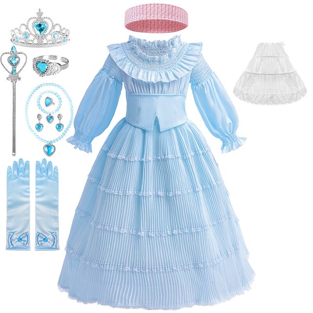 Disfraz de princesa de La Sirenita para niñas, traje plisado de hojas de loto para actuación de escenario, Halloween, Navidad, 2023 Fivean unisex