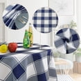 thumbnail image 3 of Checkered Round Tablecloth - Waterproof, Wrinkle Resistant and Washable Gingham Table Cloth Decorative Table Cover for Outdoor, Indoor Party, 160GSM, 3 of 6