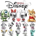 thumbnail image 2 of Disney-abalorio Original de Plata de Ley 925, accesorio de Mickey Mouse, Winnie the Pooh, compatible con pulsera Pandora, joyería artesanal, Makin, novedad, 2 of 4