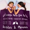 thumbnail image 2 of PAVILIA Best Friend Blanket, Friendship Gifts for Women Birthday Soul Sister Long Distance Bestie, Soft Cozy Fleece Throw Blanket with Sentimental Thoughtful Quotes, BFF Stuff Gift Idea, Purple, 2 of 7