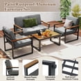 thumbnail image 7 of Costway 4 PCS Patio Aluminum Furniture Set Wood-Plastic Armrests & Tabletop for Balcony, 7 of 7