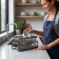 thumbnail image 7 of Rustproof Metal Kitchen Sink Caddy Sponge Holder with Removable Drip Tray, Soap Dispenser and Brush Organizer for Countertop, 7 of 7