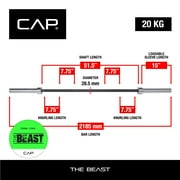 CAP Barbell The Beast - 7 Ft. Solid Steel Olympic Bar, 1000 Lbs. Capacity