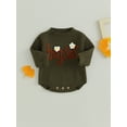 thumbnail image 3 of Arvbitana 0M 3M 6M 9M 12M 24M Newborn Baby Girls Sweater Romper Long Sleeve Letter Flower Embroidery Knit Jumpsuit Infant Toddler Cute Bodysuit Fall Warm Clothes, 3 of 8