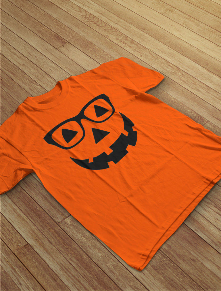 Jack O' Lantern Geeky Pumpkin Face Shirt Halloween Dinosaur Toddler Kids Tshirt - image 4 of 7