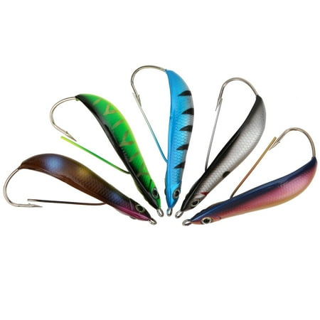 5 pcs 8cm/18g Warped Lips Swimbait Artificial Fishing Lures Hard Baits with Hooks Fish Tackle Accessories