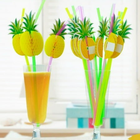 - Heepo 10Pcs 3D Pineapple Tropical Fruit Straw Beach Party Cocktail Drinking Sucker