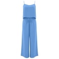 thumbnail image 2 of Women's Linen 2 Piece Outfits Sleeveless Tank Tops Wide Leg Flowy Pants Summer Casual Dressy Matching Sets with Pockets, 2 of 6