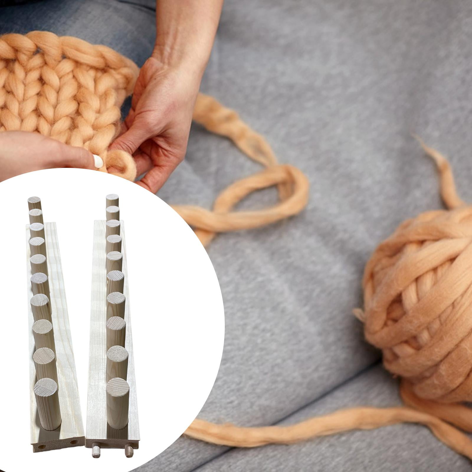 GUOOL Knitting Frame, Hand Knitting Frame for Ceilings, DIY, Wooden Peg Frame, Weaving Tool Not Required, Modular Design for Beginners, Hobby, Home Decor