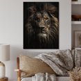 thumbnail image 2 of Designart "Vibrant Lion Black and White Portrait II" Animals Print on Natural Pine Wood, 2 of 5