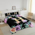 thumbnail image 3 of Erosebridal Initial Letter H Bedding Sets Twin with Comforter, Floral Flower Comforter Sets Twin Size, Monogrammed Reversible Duvet Insert, Ultra Soft Bedroom Decoration, 2pcs, 3 of 8