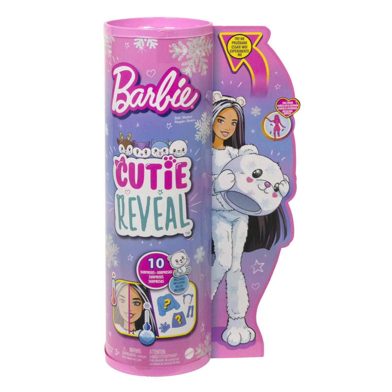 Barbie Dolls | Cutie Reveal Doll | Snowflake Sparkle Polar Bear