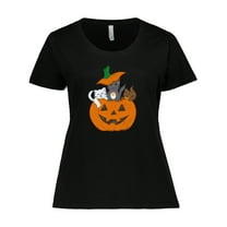 Inktastic Halloween Kitties in Pumpkin Women's Plus Size T-Shirt