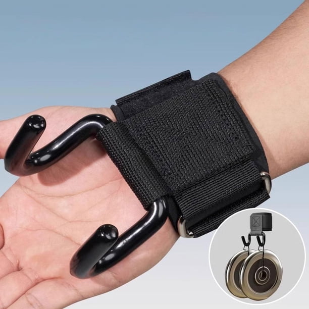 2 piezas Ganchos de levantamiento de pesas Correas de muñeca para hombres Puques de levantamiento de pesas Mujeres, ganchos de soporte de muñeca para