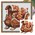 thumbnail image 1 of Hilo Algodón Bordado Punto Cruz Trineo Navidad Impreso 11CT 50x50cm, 1 of 9