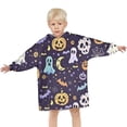 thumbnail image 3 of Colorful Halloween Pattern Blanket Hoodies for Kids 6-13YR Oversize Wearable Blanket Hoodies for Boys Girls Teens, 3 of 7