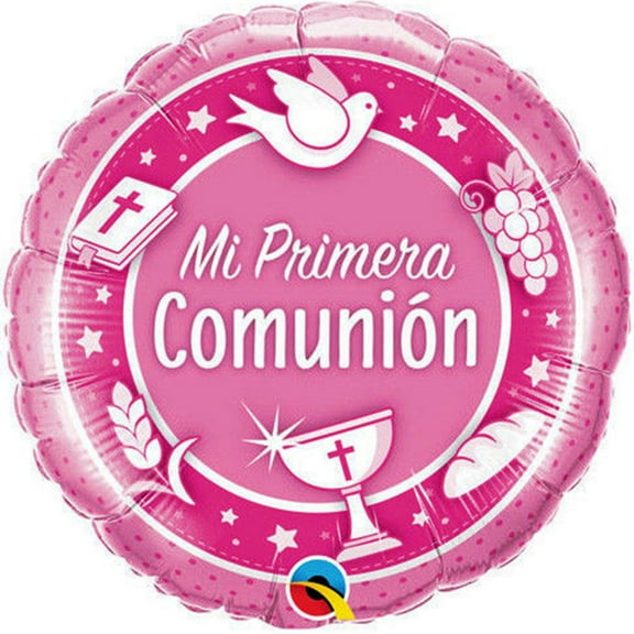 First Communion Pink Balloon Mi Primera Spanish Globo 18 " ( Each )