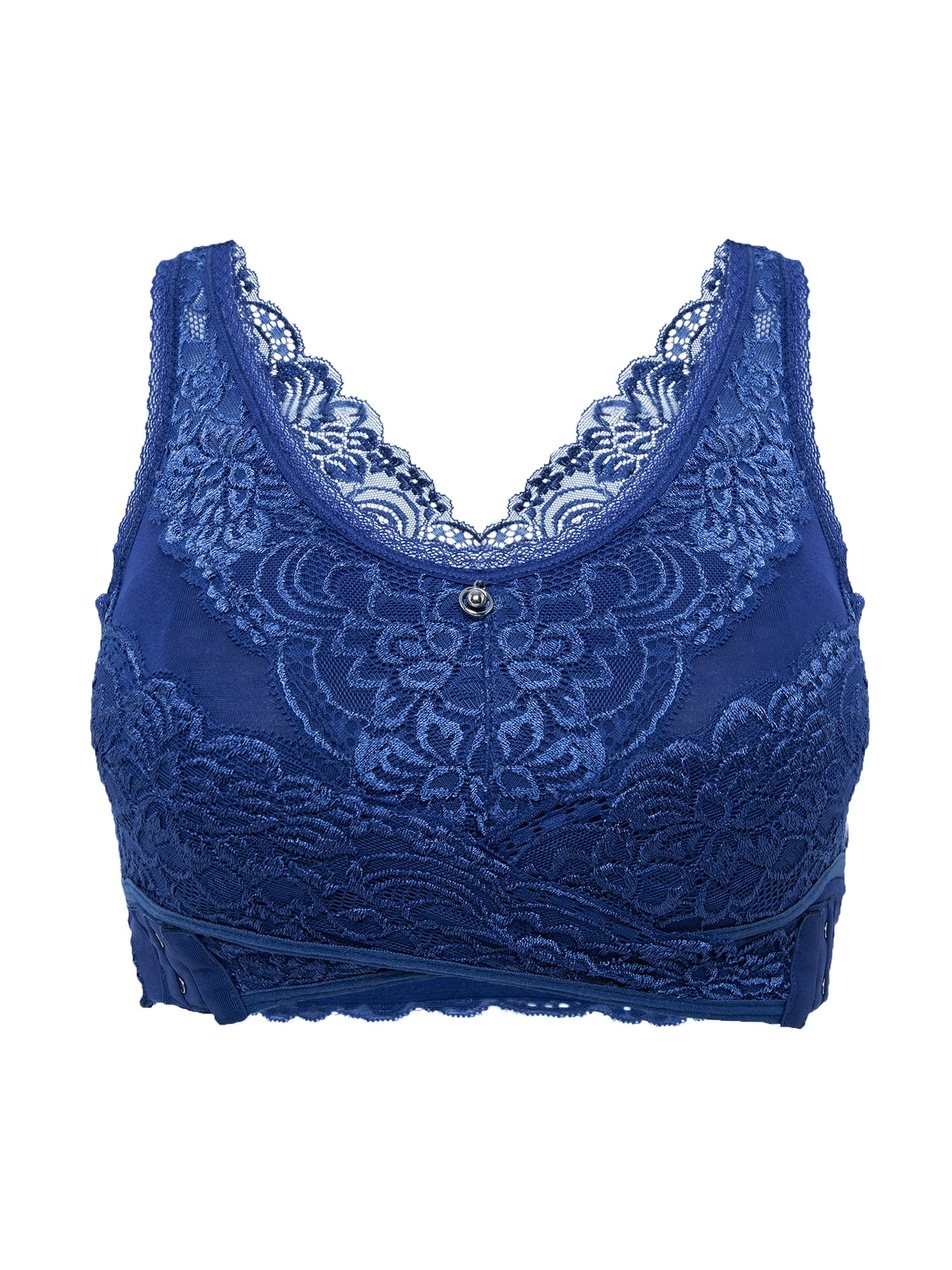 SAYFUT Womens Floral Lace Bralettes Bra Adjustable Cross Front Lace