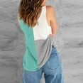 thumbnail image 4 of OAVQHLG3B Womens Tank Tops T shirts for women Summer Casual Woman Causal V-Ncek Patchwork Blouse Sleeveless T-Shirt Summer Tops, 4 of 6