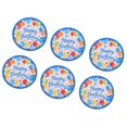 thumbnail image 1 of Abbracc 6 Pcs Ballons Joyeux Anniversaire Étoiles Assiettes en Papier Jetables pour Fête, 1 of 9