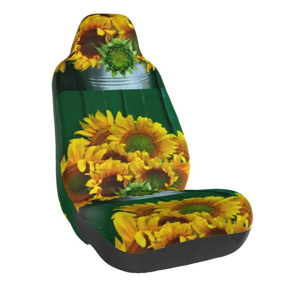 Vsdgher Sunflowers in Bucket for Automotive Seat Covers for Cars Trucks SUVs, Universal Fit Anti-Slip Bucket Seat Protector for Cars,Vehicle Seat Protector for Front Seats
