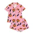 thumbnail image 2 of Hpapadks Girls' Pajama Sets Kids Halloween Print Short Sleeve Shorts Sleepwear Set Comfort Pjs for Boys Pink 3-4 Years, 2 of 9