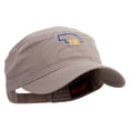 thumbnail image 5 of Nebraska Map Outline Embroidered Garment Washed Adjustable Army Cap - Khaki OSFM, 5 of 5