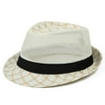 thumbnail image 2 of POIUYTR Straw Trilby Fedora Hat for Men Short Brim Panama Cap Men Summer Straw Sun Hat, 2 of 3