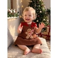 thumbnail image 6 of Loicainy Baby Toddler Girl Christmas Corduroy Dress 6 12 18 24 Months 2T 3T Bows Gingerbread Man Sleeveless Dresses, 6 of 9