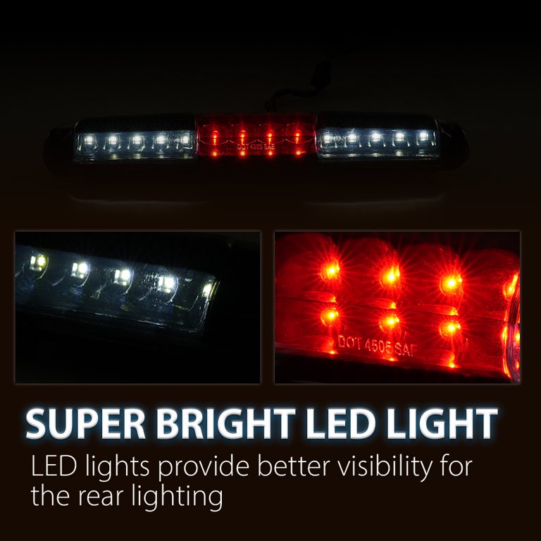 LED Third Brake Light Cargo Lamp For 1999-2006 Chevy Silverado & GMC Sierra - Red/Smoke Lens 7 thumbnail image