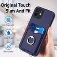 thumbnail image 4 of Allytechgroup iPhone 13 Mini Wallet Case for Women Men, Premium PU Leather Shockproof Hand Wrist Slim Fit Back Cover Phone Case for iPhone 13 Mini, Blue, 4 of 6
