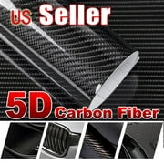 12*60 inch 5D Premium HIGH GLOSS Black Carbon Fiber Vinyl Wrap Sticker Decal,C08