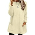 thumbnail image 2 of Gkeoshab Fall Sweaters for Women Women's Oversized Sweaters 2025 Fall Outfits Trendy Crewneck Knit Fashion Pullover Tops Beige L, 2 of 6