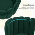 thumbnail image 2 of Clipop Living Room Barrel Accent Chair, Modern Velvet Scalloped Silhouette Chair, for Kitchen,Green, 2 of 8