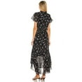 thumbnail image 2 of 1.State Women's Short Sleeve High Low Wildflower Midi Dress, Black, Small, 2 of 2