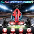 thumbnail image 2 of VIBESPARK 12V Electric Go Kart, Ride on Toys for Toddlers with Cool Flashing Lights, Foldable Electric Cars, Ride on Cars w/ Adjustable Seat, Built-in Music, EVA Wheels, Red, 2 of 8