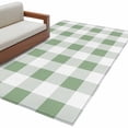 thumbnail image 2 of Sage Green Checkered Area Rug 4x6 FT, Non Slip Kids Room Carpet, Green White Buffalo Plaid Washable Soft Floor Carpet Non-Shedding Throw Rug for Dorm Kitchen Study Room Home Office Bedside, 2 of 9