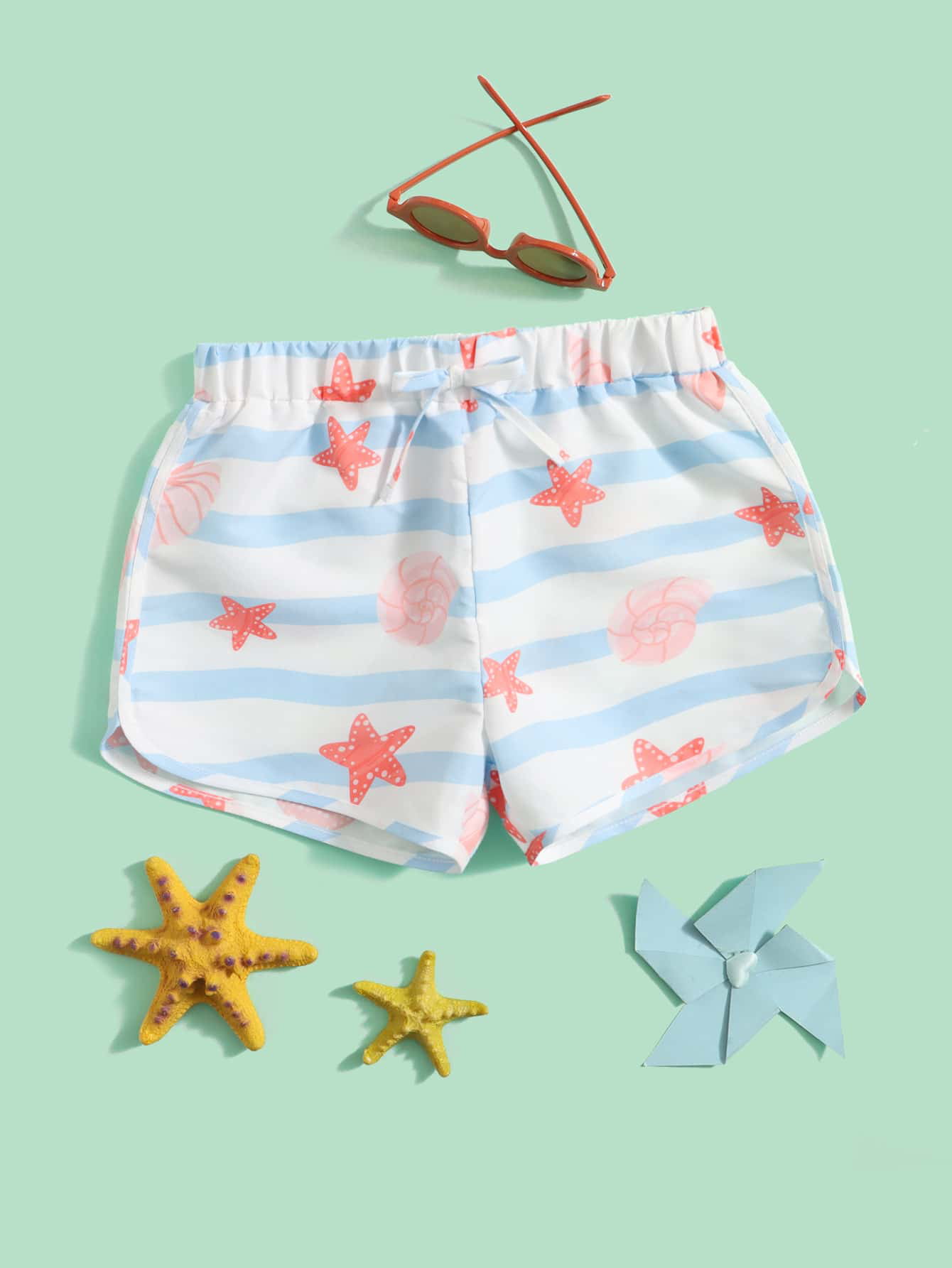New Girls Baby Gap Blue Mermaid Starfish Bubble Shorts Size 4t 